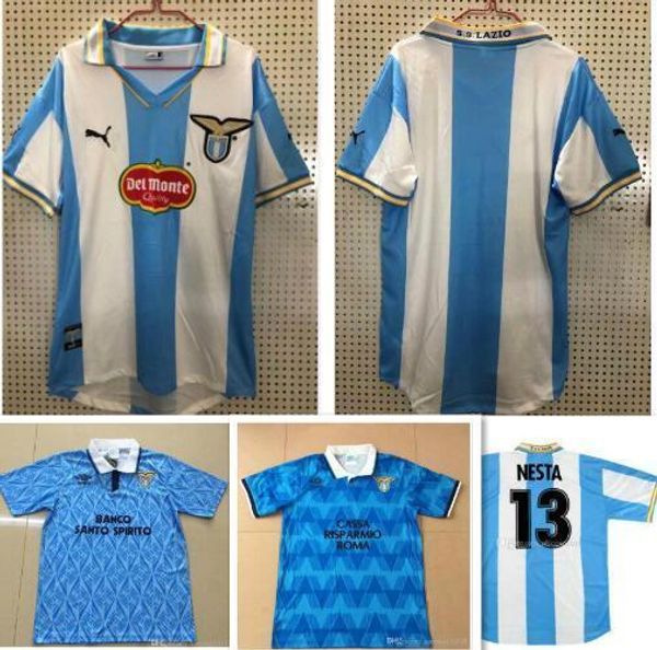 

lazio retro version soccer jersey 1989 1991 lazio immobile sergej lulic luis soccer shirt 1999 2000 nesta salas crespo football uniform, Black;yellow