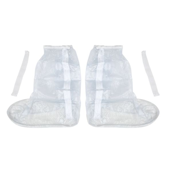 

asds-shoe cover for men women rain boots waterproof with thickened edge/zipper/elastic bandage white, White;pink