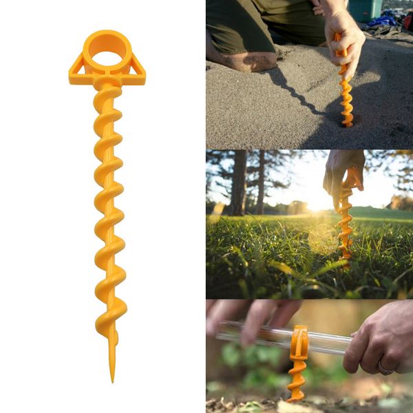 

outdoor ultralight camping tent stakes pegs pins plastic nylon screw spiral nails awning trip kit shelter tent tools