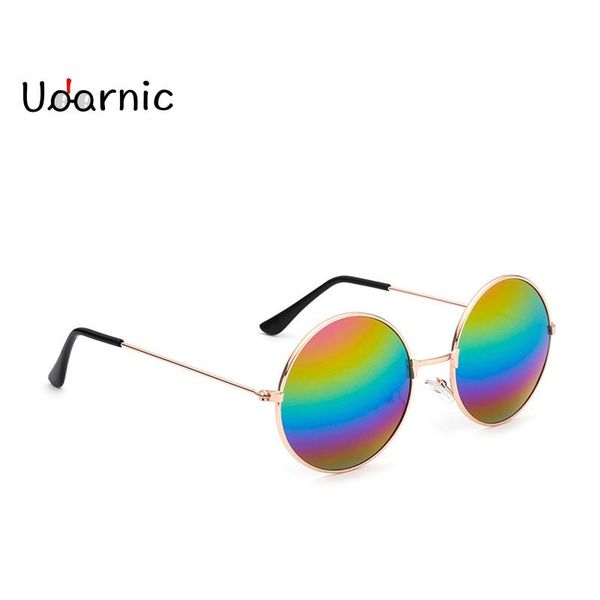 

sunglasses gradient red yellow green round circle frame retro vintage personality ocean glasses film reflective kids smt-g016 jrega, Blue