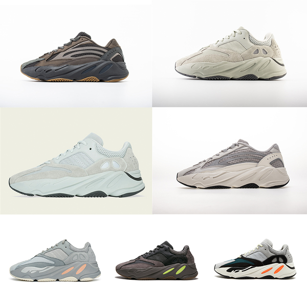 

with box kanye west sneakers yeezy yeezys yeezzy yeezus 700 v2 wave runner vanta solid designer men women running shoesd30a#, Black