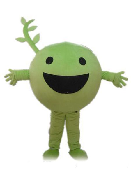 

2019 yellow / green colour bean mascot costume for to wear for sale, Red;yellow