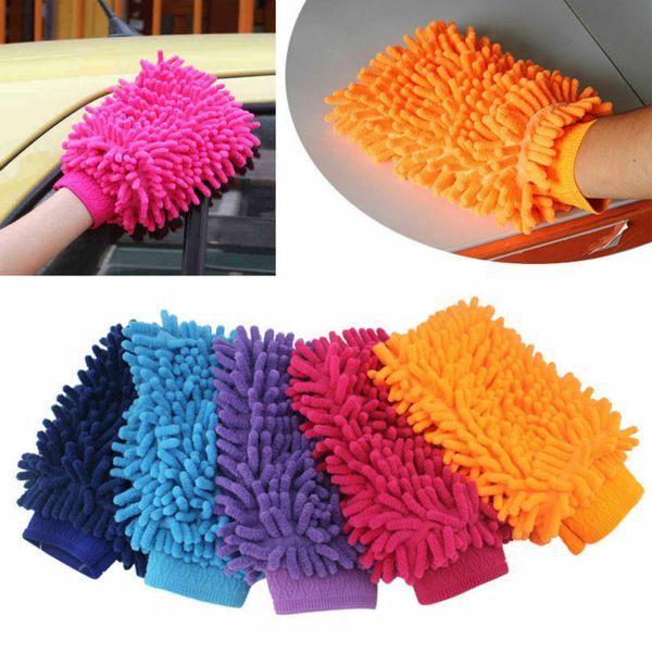 

double sided car washing glove microfiber hand towel cleaning sponge hand towel coral chenille soft vehicle auto car accessories dhl