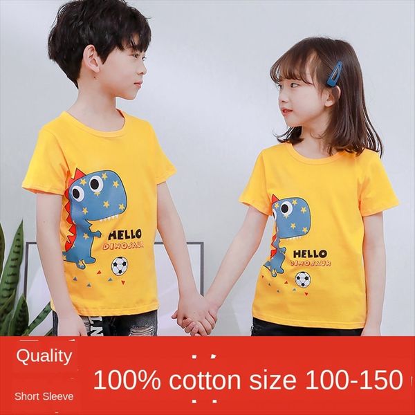 

cotton children's short-sleeved t-shirt children's short-sleeved t-shirt for boys and girls cotton, White