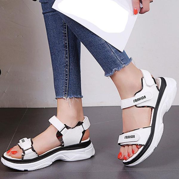 

sagace shoes summer women's casual sports students sandals flats thick-soled beach zapatos soft comfortable shoes dropship may27, Black