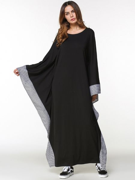 

black abayas for women islamic clothing fashion long dresses batwing sleeve maxi muslim dress kaftan turkey dubai loose robe, Red