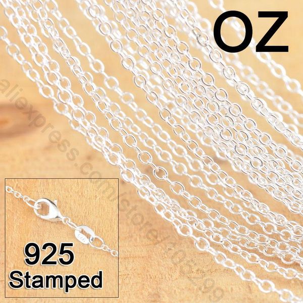 

50pcs 18inch 925 sterling silver jewelry link rolo chains necklace with lobster clasps women jewlery factory price stock fast ing