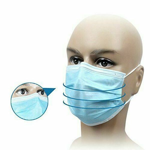 

dhl ready to ship 50x disposable face masks 3ply hygiene mask anti dust with elastic loop dust mouth mask protection 200319-02