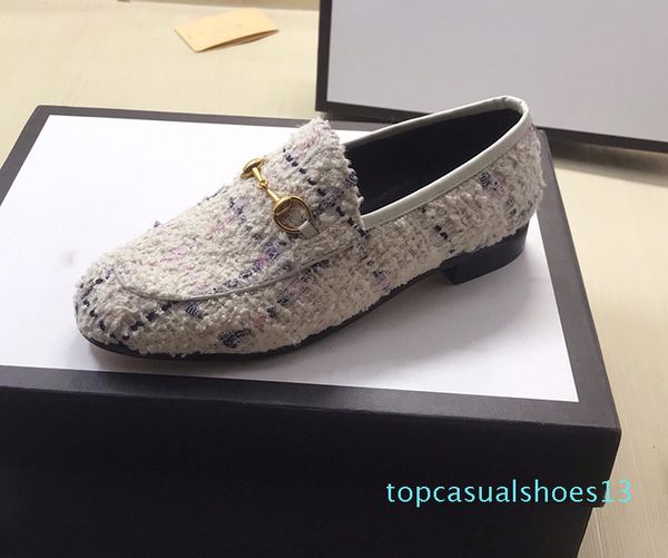 

wholesale jordaan loafers woman inside pig leather horsebit loafers canvas dress shoes t13, Black