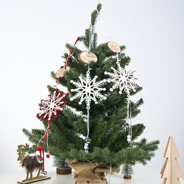 

christmas wooden carving snowflake pendant baubles wood crafts for xmas tree christmas party hanging decoration ornaments