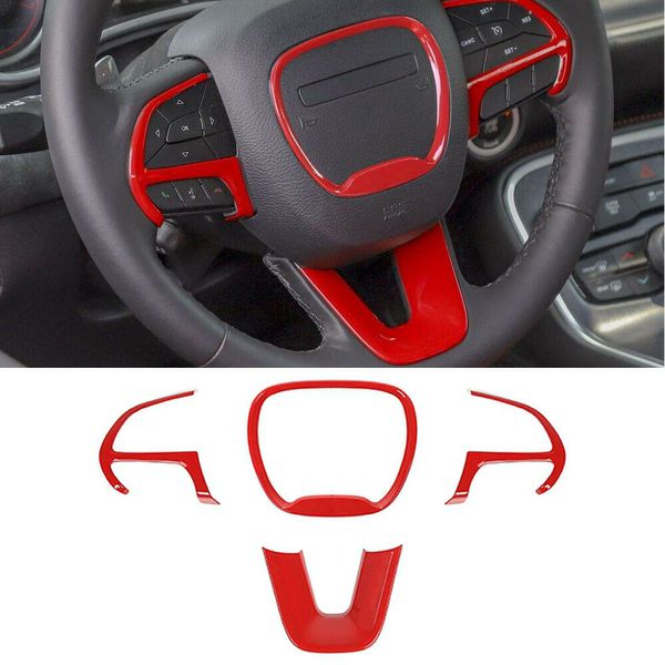 4PCS ABS Volante Assetto Emblema Kit Adesivo Decorazione Copertura per Dodge Charger 2015+ Accessori Interni