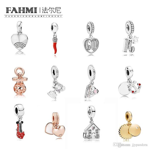 

fahmi 100% 925 sterling silver perfect home trophy charm cake pendant love anchor pendant sunshine women charm diy jewelry pendant, Black