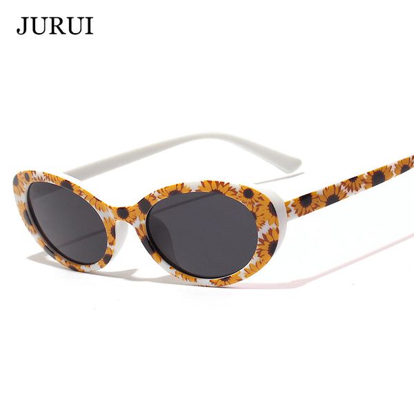 

new women retro oval sunglasses hd lens wrap flower sun glasses 2019 vintage brand designer modis oculos trending products, White;black