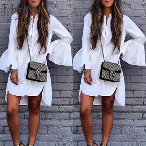 

women casual shirt ladies white v neck long sleeve loose party clothes women clothing summer blouse