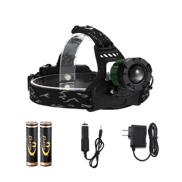 

Rechargeable xml t6 adju table zoomable led headlamp head lamp torch headlight fla hlight lantern gift box with 18650 battery charger