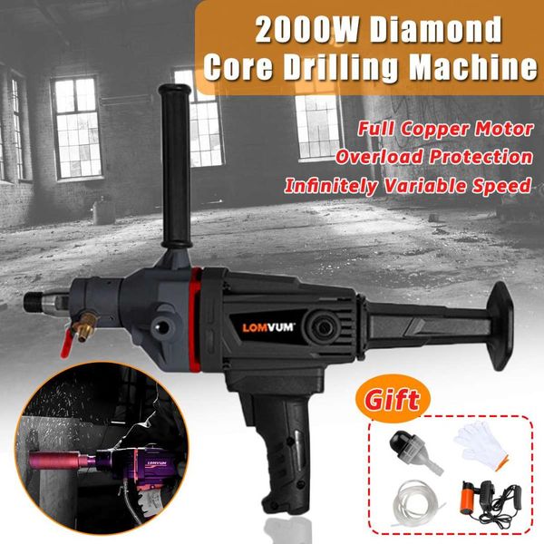 

220v 2000w 180mm diamond core drill dry wet handheld concrete core drilling machine with drill bit water pump accessories