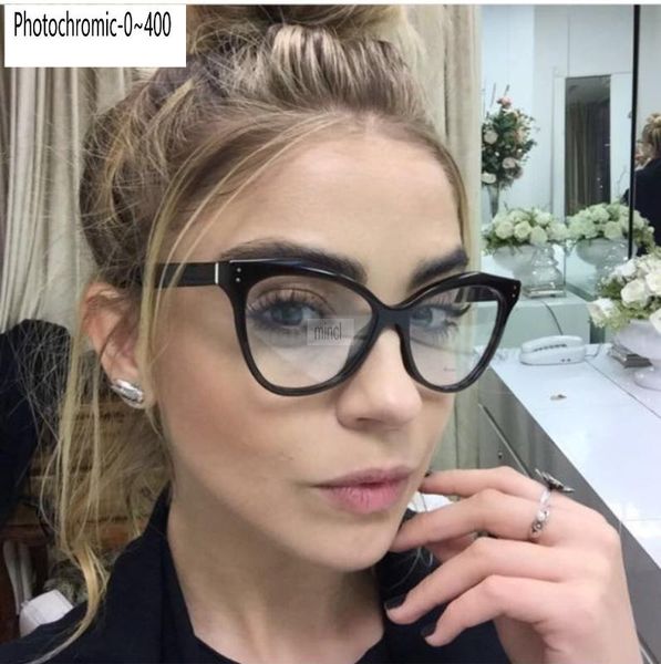 

2020 diopter pchromic finished myopia glasses psensitive chameleon anti-glare change color lens prescription glasses fml, Black