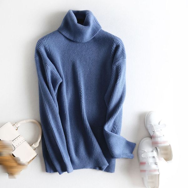 

women oversize basic knitted turtleneck sweater female solid turtleneck collar pullovers warm 2020 new arrival, White;black