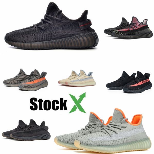 

mens womens running shoes kanye west clay hyperspace true form static sesame butter beluga black bred red sneakers size 35-45 #qa263