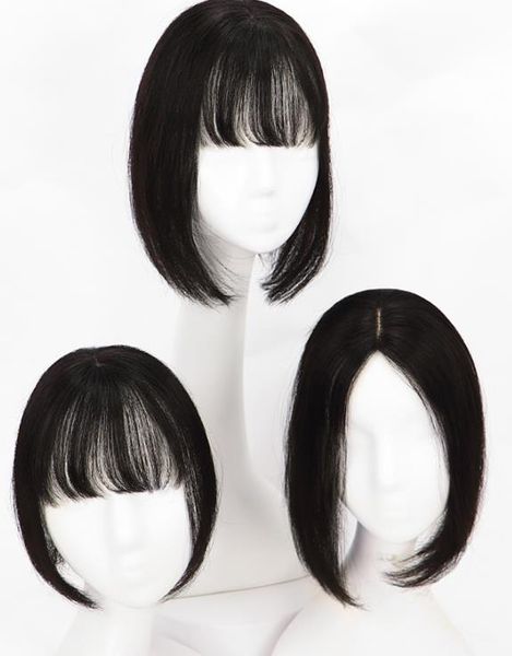 Air Banged Wig Natural Top Of The Head Patching Cover Real Hair