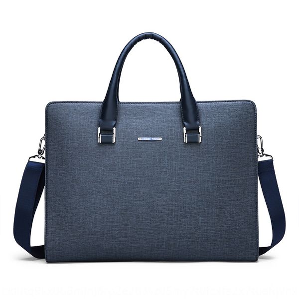 

men's 2019 business men's hand large capacity computer shoulder bag shoulder bag briefcase, White