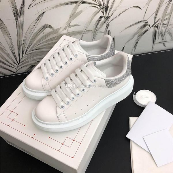 

silver diamond shoe tail platform plate-forme luxury designer mens and womens fashion vintage designer shoes highest version versatile shoes, Black