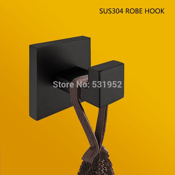 

sus304 stainless steel mablack square bathroom robe hook wall hanger coat hooks bath accessories clothes hangers for hanging