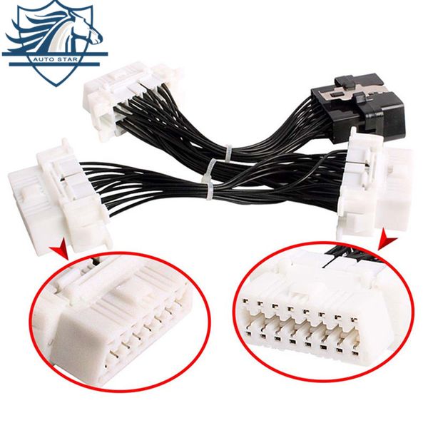 

obd2 extension cable one 16pin male port to dual 16 pin female port obdii car diagnostic connector obd2 obd-ii