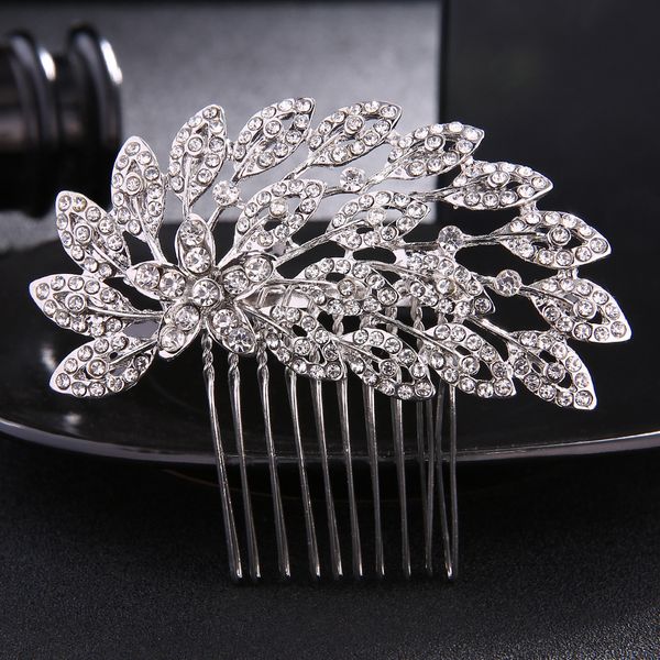 

crystal wedding hair accessories bridal head jewelry headdress fashion silver color bird wing hair combs fs48