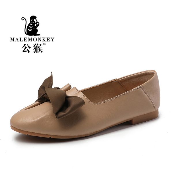 

2019 fashion women shoes pink beige genuine leather women ballet flats shoes moccasins causal woman loafers boat, Black