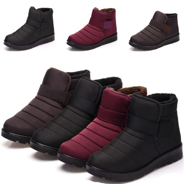 

2019 whole sale men and women winter snow boots black keep warm waterproof breathable trainers cotton shoes size 35-46