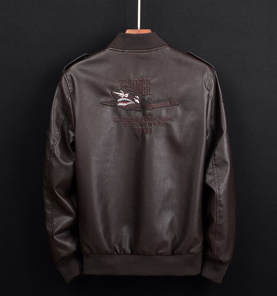 

autumn winter men's leather panelled stand collar jackets fashion thick streetwear hip hop highstreet men's leather jacket plus si, Black