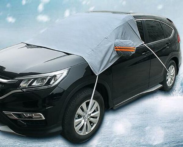 

universal suv car cover waterproof winter ice screen sun protection snow frostproof block front windscreen visor half car hood