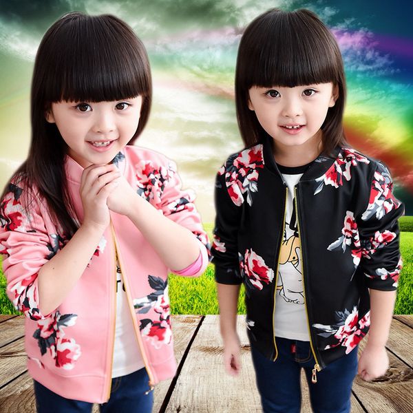 

children's wear, girls' coats, spring and autumn, casual wear, long sleeves, zippers, fashion jackets, Blue;gray