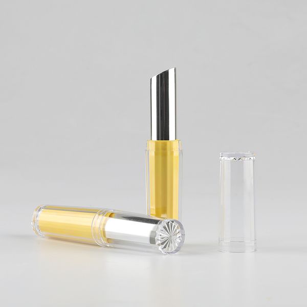 Tubo de batom 5G, amarelo UV Lip Balm sub-engarrafamento, DIY recipiente cosmético vazio, pequeno amostra Lip Gloss embalagem F3064
