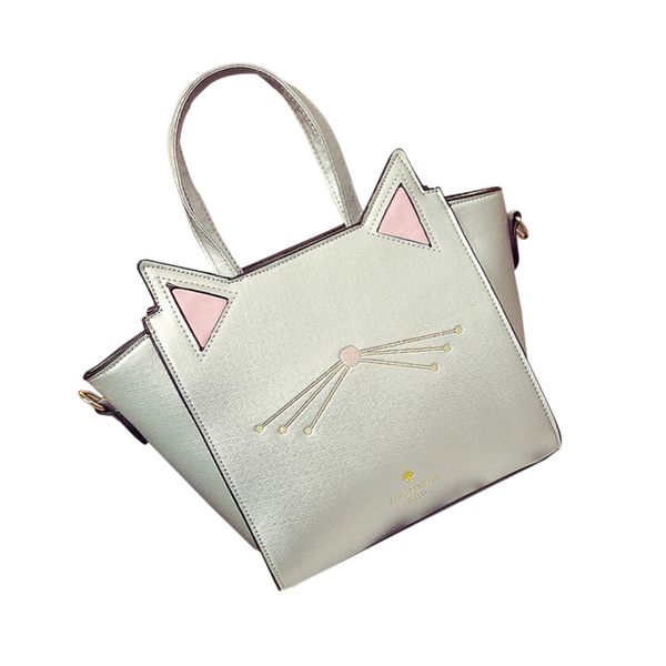 

women leather handbags white large capacity handbag lovely women's cat ear shoulder bag messenger bag #ss