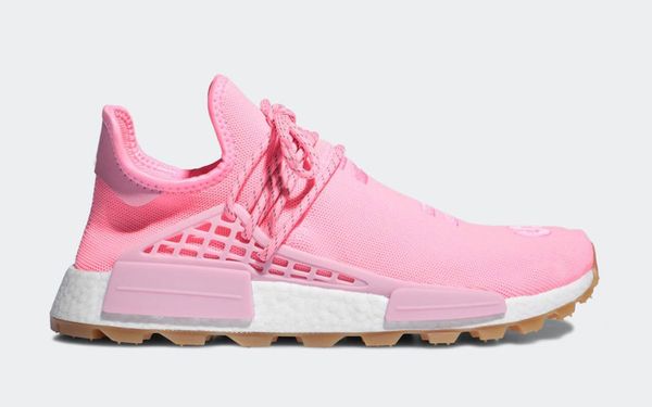 

authentic pharrell williams x nmd hu prd gum pack hyper pop men women running shoes light pink-gum human race sports sneakers eg7740