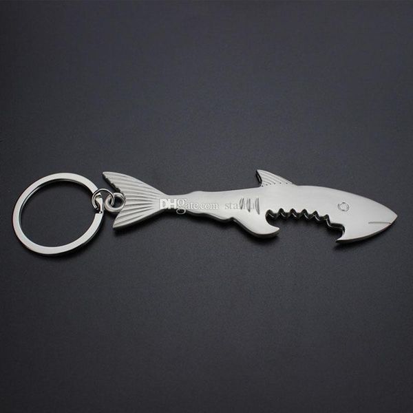 

shark bottle opener keychain metal key ring beer bottle openers key chains creative gift bar kitchen barware dhl wx9-1800