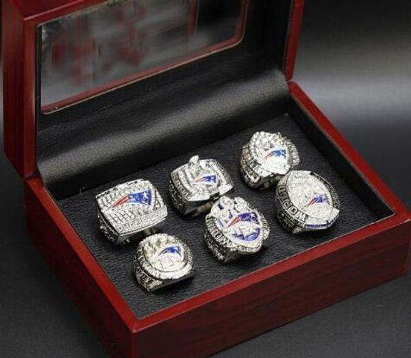 

wholesale championship ring patriot 2001 2003 2004 2014 2016 2018 ring set 6piece/lot, Silver