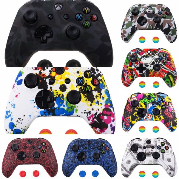 

kmtsu racing green touch xbox soft housing shell case replacement part for xbox one s faceplate one x controller (1708) - sxofx21