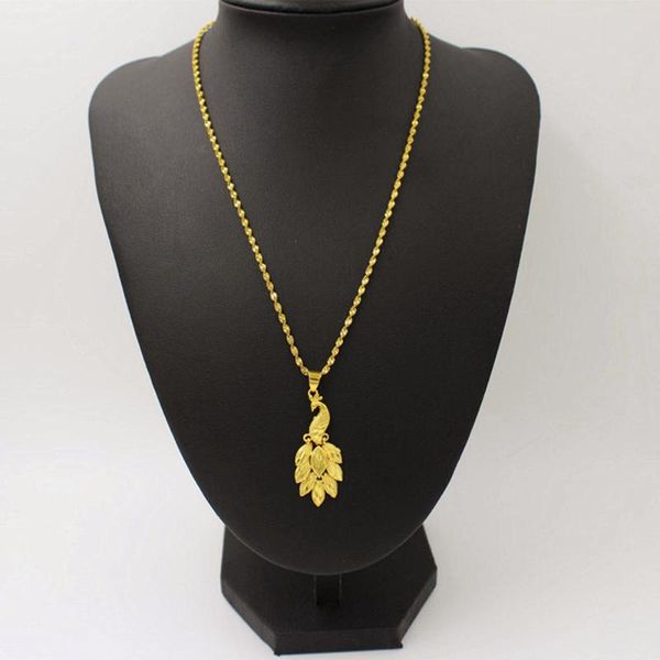 

fashion 24k gold choker chain necklace women peacock pendant necklaces jewelry collares collier halskette 2020 new design, Silver
