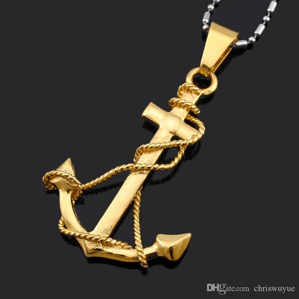 

2018 fashion jewelry necklace necklace punk retro anchor pendants party beautiful anchor jewelry, Silver