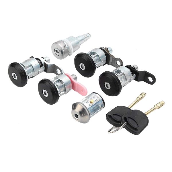 

6pcs front rear door ignition full left right lock set with 2 keys for transit 5 1994-2000