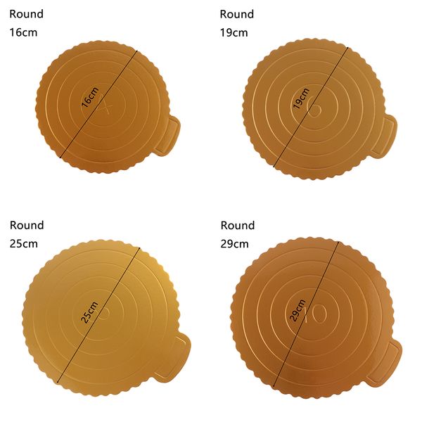 

1pc round square grade paper mousse cake boards gold food dessert display tray paper mat cake bakeware decor baking tools