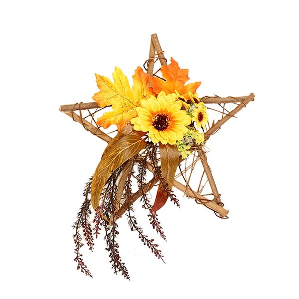 

sunflower rustic farmhouse decorative artificial sunflower wreath for the front door home decor