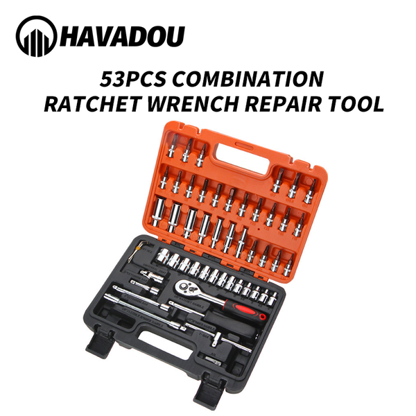 

havadou 53 sets of hand tools combination batch ratchet ratchet sleeve screwdriver set auto repair hardware set