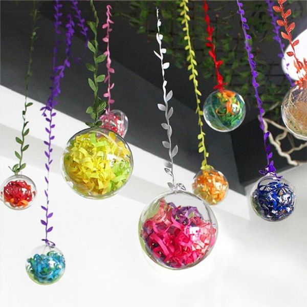 

10pcs clear plastic ball fillable ornament hollow hanging christmas baubles home wedding birthday party decor party supplier