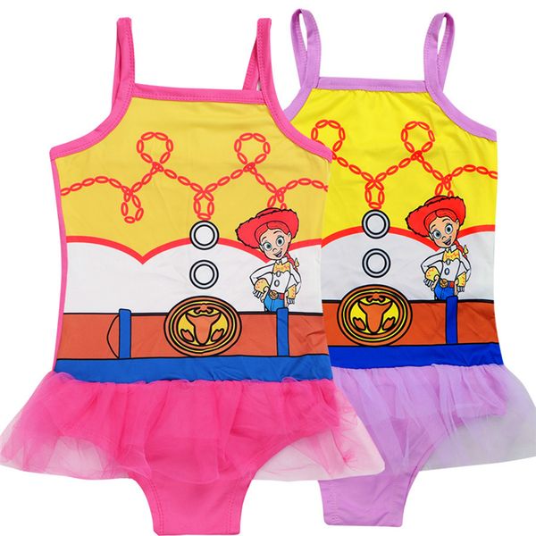 

kids swimwear 2 colors toy printed 3-10t baby girls one piece swimsuit girls designer swimwear bikini ss293, Black