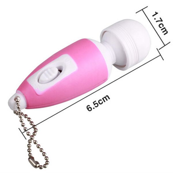 

portable mini massage stick tiny stress relief electronic key-chain ring full body massager with button ( random color )