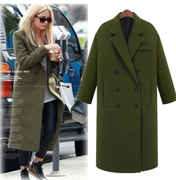 

2019 autumn witer women wool coat fashion long thick woolen coat slim ladies outerwear overcoat jackets, Black